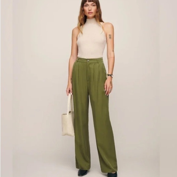 REFORMATION Mason Pant .19 in Green Size 6P - Picture 2 of 10